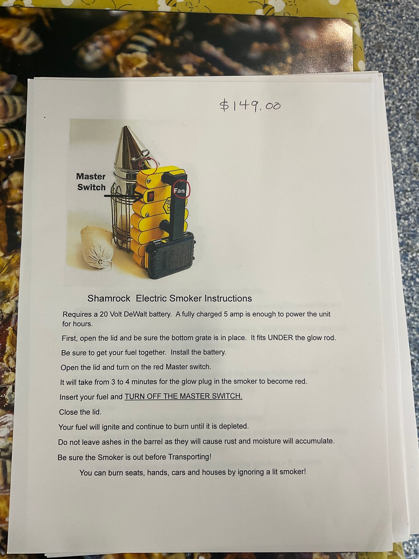 Shamrock Electric Bee Smoker